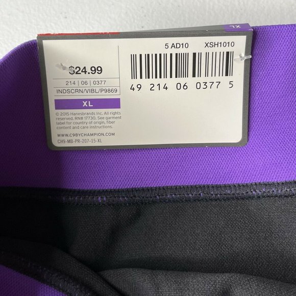 Champion C9 Womens XL Capri Leggings Purple Gray Yoga Pants Premium Duo Dry New - Picture 11 of 12